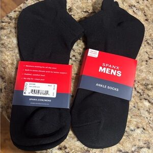 Spanx Men's Black Ankle Socks new lot one size